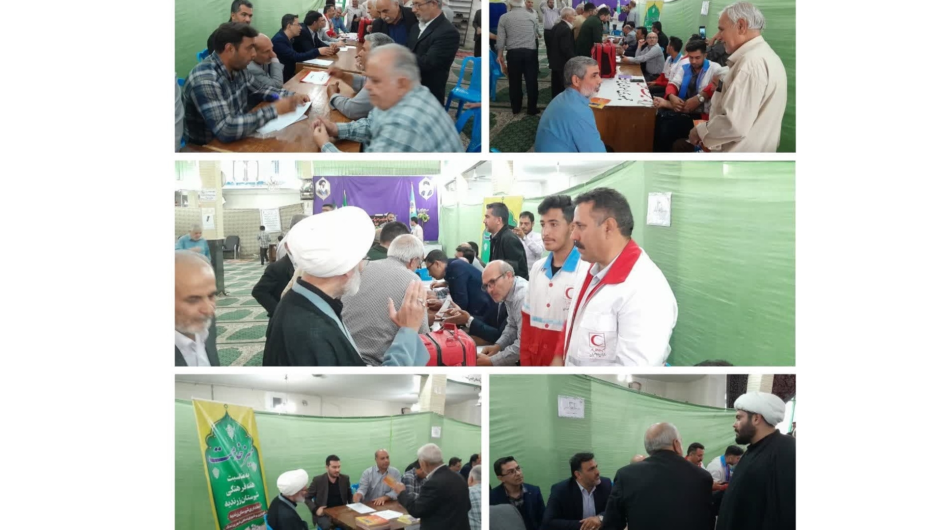 برگزاری میز خدمت همزمان با اقامه نماز جمعه پرندک