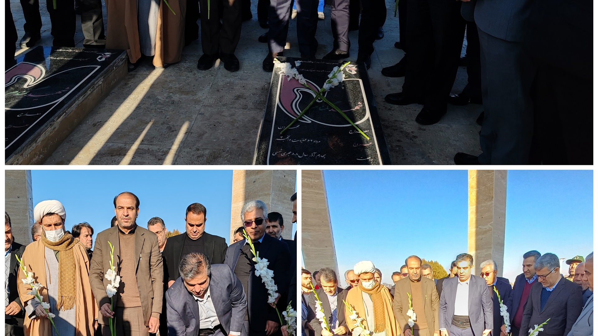 ادای احترام استاندار مرکزی به مقام شامخ شهدای گمنام در شهرستان کمیجان
