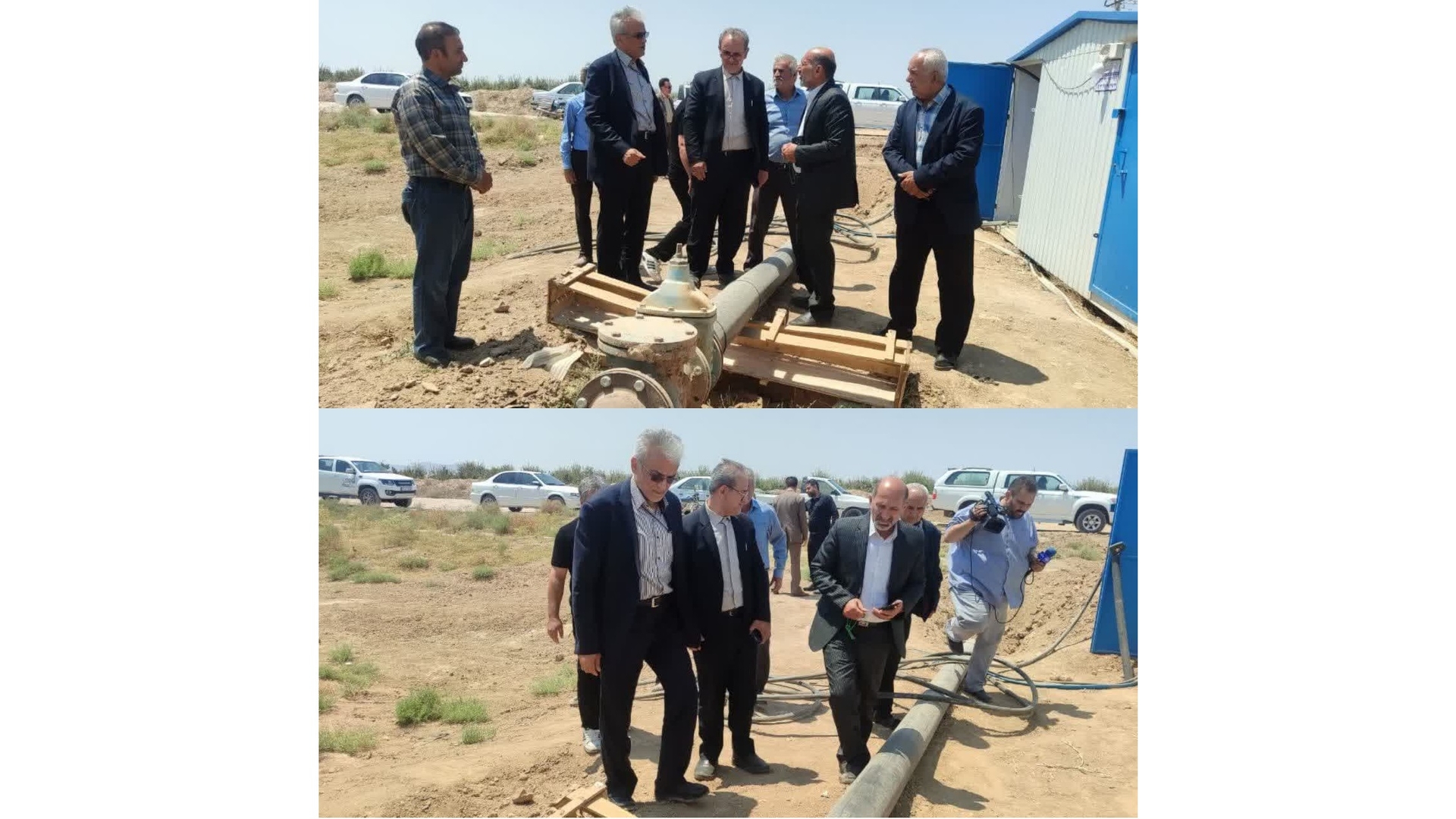مهدی احمدی از روند راه‌اندازی چاه جدید آب شرب خشکرود بازدید کرد