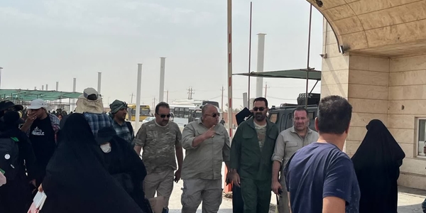 بازدید میدانی مدیر کل پدافند غیرعامل و رئیس ستاد اربعین استان در مقر مهران از پایانه مرزی مهران