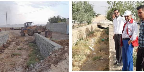 بازگشایی مسیر سیلاب در روستای امامزاده عباس