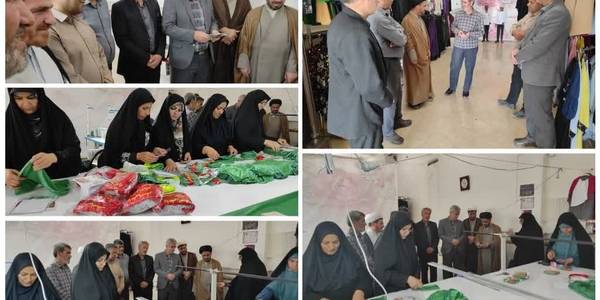 فرماندار و امام جمعه خمین از واحد تولیدی پوشاک در روستای ریحان شهرستان خمین بازدید کردند