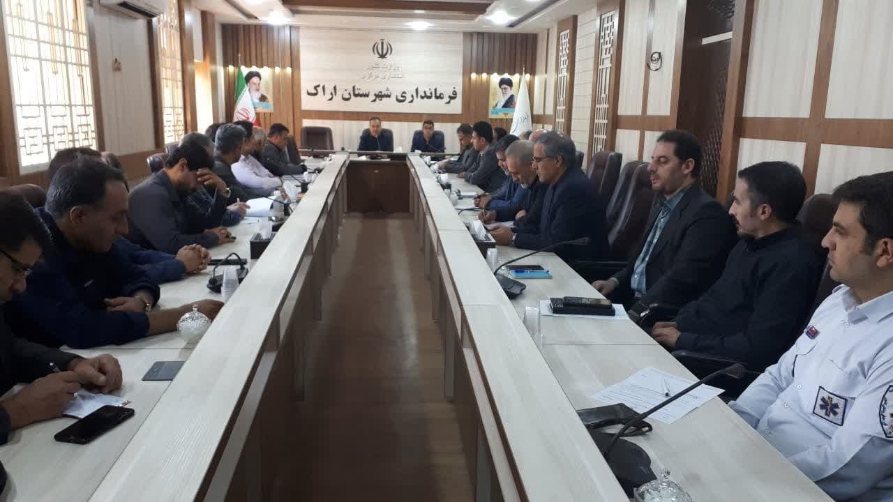 جلسه ستاد مدیریت بحران شهرستان اراک به ریاست حاج علی بیگی سرپرست